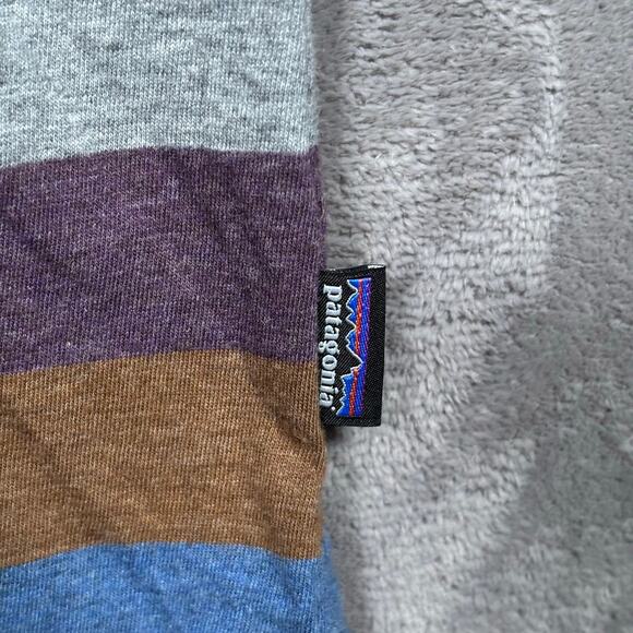 Patagonia Organic Cotton Striped Polo Shirt Men’s L Multicolor - Picture 3 of 5